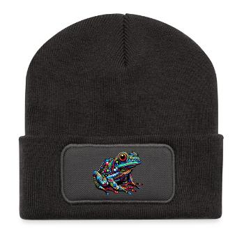 Frosch - Recycelte Patch Beanie - Dunkelgrau - Vorne
