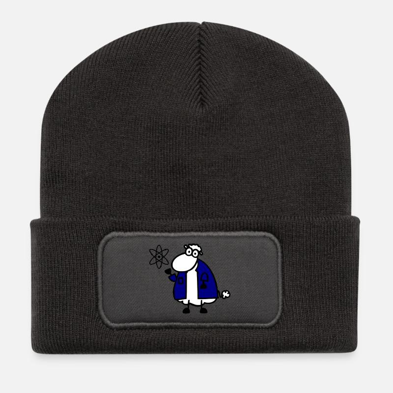 Physikschaf - Recycelte Patch Beanie - Dunkelgrau