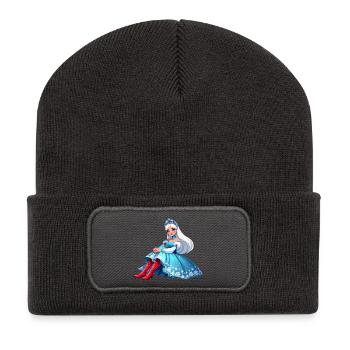 Ded Moroz Snegurotschka russischer Weihnachtsmann - Recycelte Patch Beanie - Dunkelgrau - Vorne