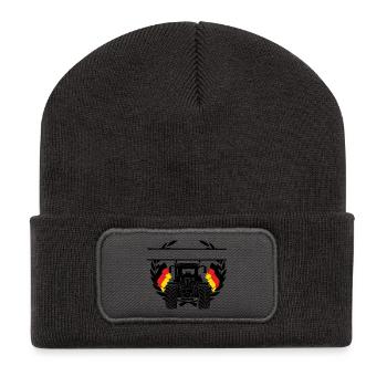 Traktor Flagge Deutschland - Recycelte Patch Beanie - Dunkelgrau - Vorne