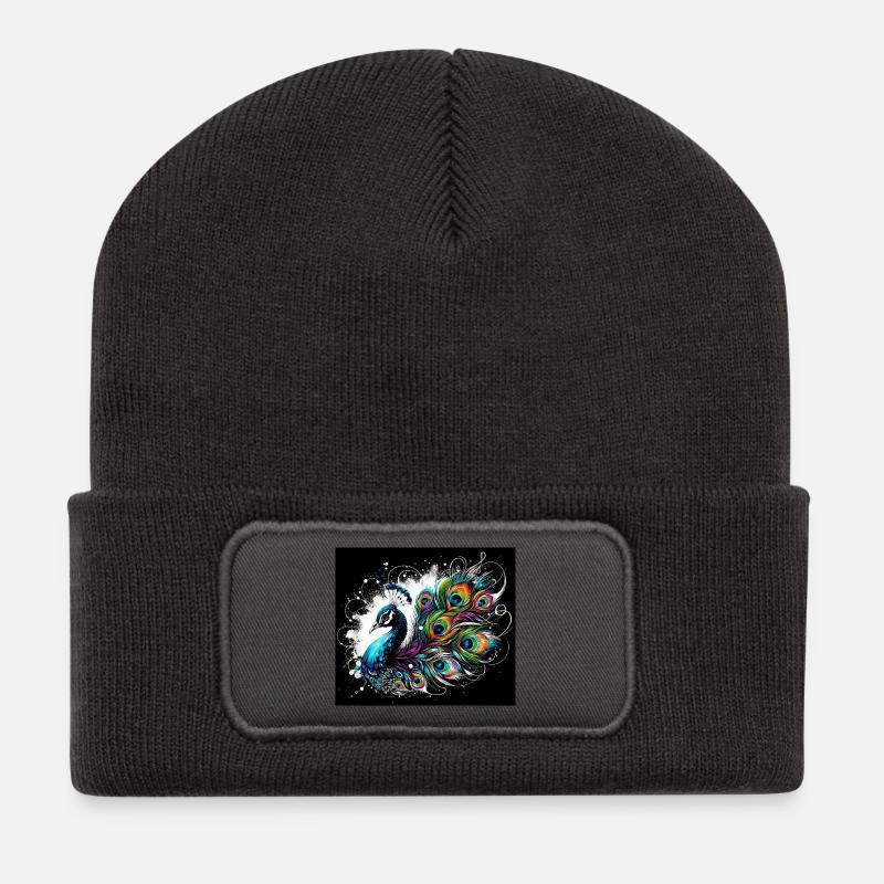 Pfau - Recycelte Patch Beanie - Dunkelgrau