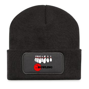 Logo de bowling - Beanie recyclé à patch - charbon - Devant