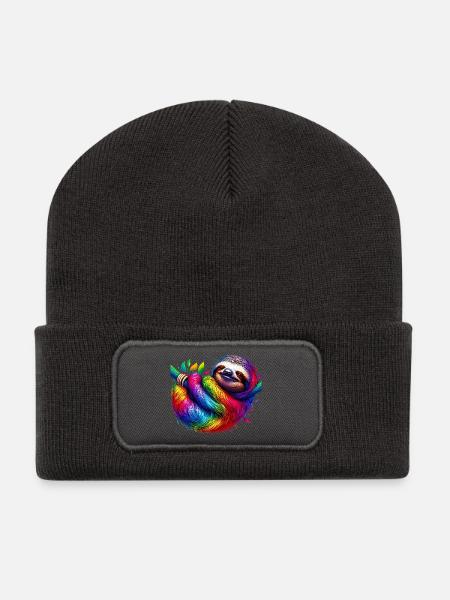 Faultier - Recycelte Patch Beanie - Dunkelgrau