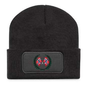 Drapeaux de la Norvège en couronne de laurier - Beanie recyclé à patch - charbon - Devant