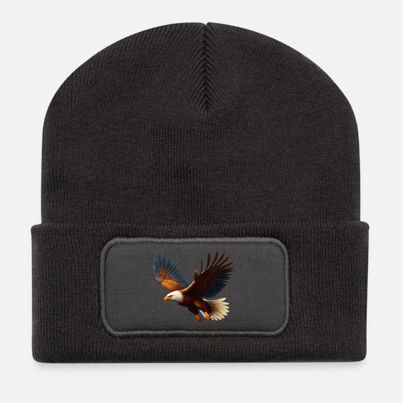 Adler - Recycelte Patch Beanie - Dunkelgrau