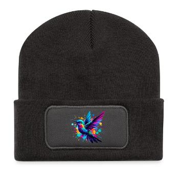 Colibri - Beanie recyclé à patch - charbon - Devant