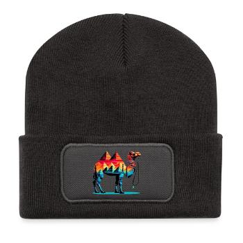 Camel - Recycled Patch Beanie - dark grey - Front
