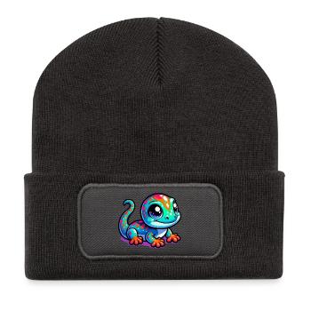 Gecko - Beanie recyclé à patch - charbon - Devant