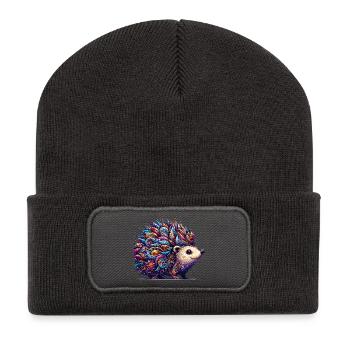 Igel - Recycelte Patch Beanie - Dunkelgrau - Vorne