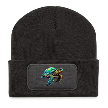 Turtle - Recycled Patch Beanie - dark grey - Front