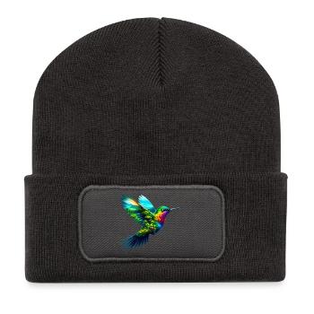 Kolibri - Recycelte Patch Beanie - Dunkelgrau - Vorne