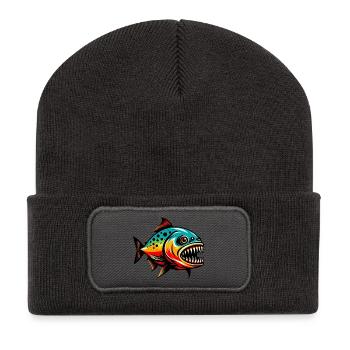 Piranha - Recycled Patch Beanie - dark grey - Front