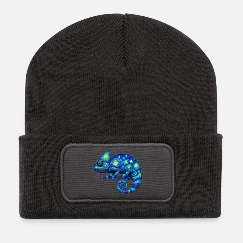 Caméléon - Beanie recyclé à patch - charbon