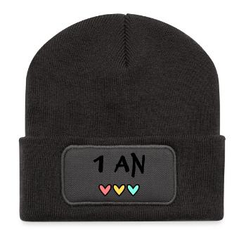 1. 1 year. 1st ANNIVERSARY. 1 YEAR ANNIVERSARY - Recycled Patch Beanie - dark grey - Front