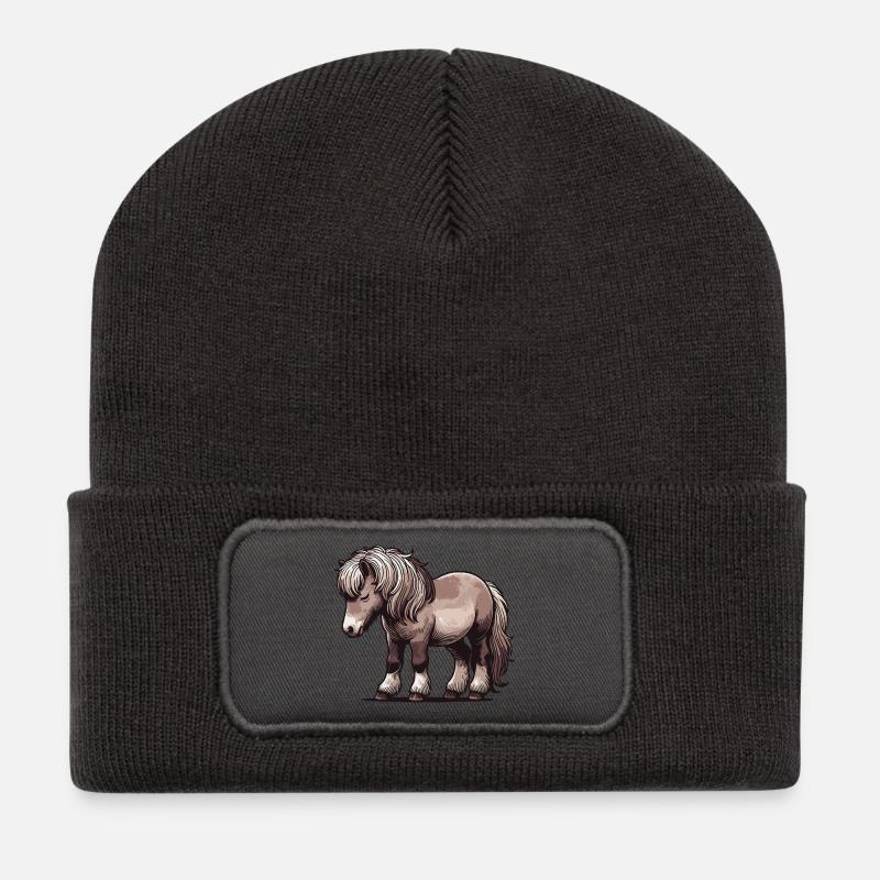 Poney - Beanie recyclé à patch - charbon
