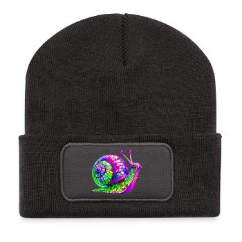 Schnecke - Recycelte Patch Beanie - Dunkelgrau - Vorne
