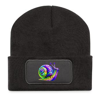 Schnecke - Recycelte Patch Beanie - Dunkelgrau - Vorne