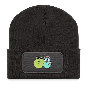Amitié colorée avec les chouettes - Beanie recyclé à patch - charbon - Devant