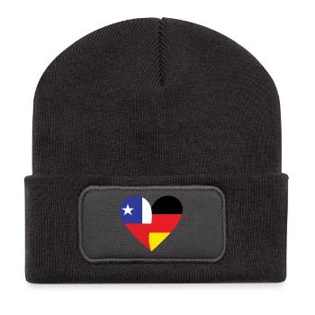Chile Germany Heart - Recycled Patch Beanie - dark grey - Front