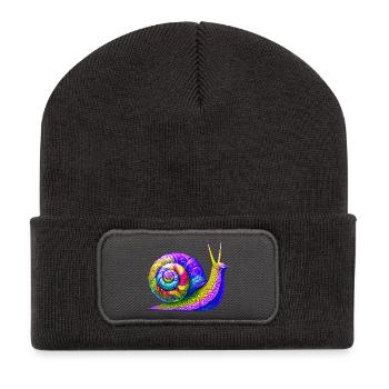 Schnecke - Recycelte Patch Beanie - Dunkelgrau - Vorne