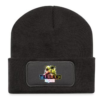 Thailand 2025 Palm Trees Multicolored - Recycled Patch Beanie - dark grey - Front