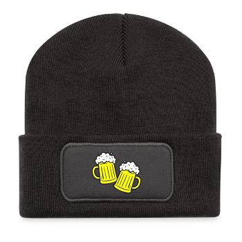 Toasting beer Drinking - Recycled Patch Beanie - dark grey - Front