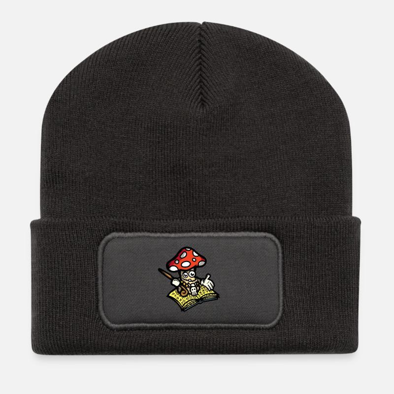 Magier-Pilz - Recycelte Patch Beanie - Dunkelgrau
