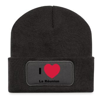 I love La Réunion - Beanie recyclé à patch - charbon - Devant