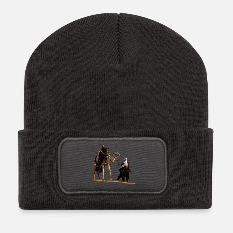 Bedouin with camel - Recycled Patch Beanie - dark grey