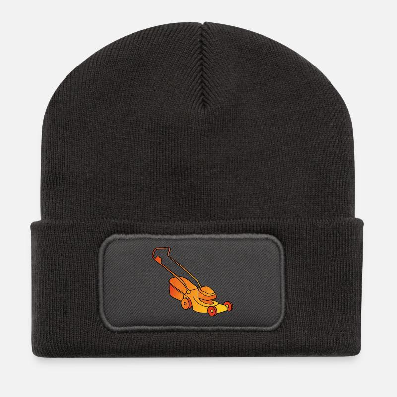 Rasenmäher - Recycelte Patch Beanie - Dunkelgrau