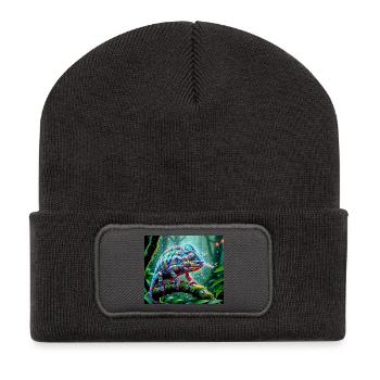 Neon Chameleon Jungle Magic - Recycled Patch Beanie - dark grey - Front