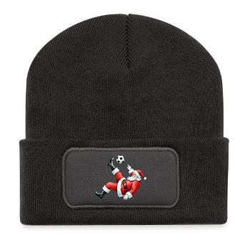 Football du Père Noël - Beanie recyclé à patch - charbon - Devant