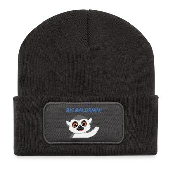 Panda Gruß Mascot Bis Baldrian! - Recycelte Patch Beanie - Dunkelgrau - Vorne