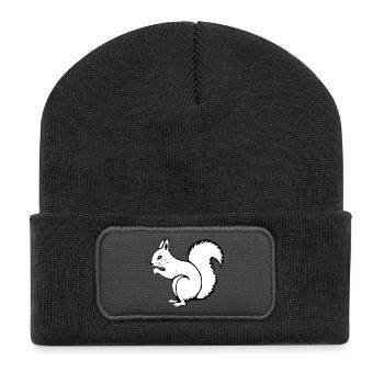 T-shirt écureuil cadeau amoureux de la nature - Beanie recyclé à patch - charbon - Devant