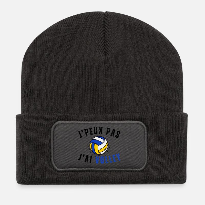 Ich kann nicht, ich habe Volley-Humor-Geschenk - Recycelte Patch Beanie - Dunkelgrau