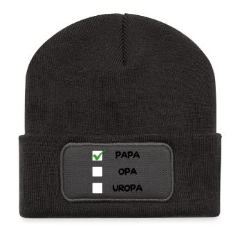Liste de contrôle PAPA - Beanie recyclé à patch - charbon - Devant