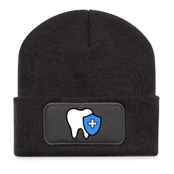 Icône de la dent dentiste - Beanie recyclé à patch - charbon - Devant