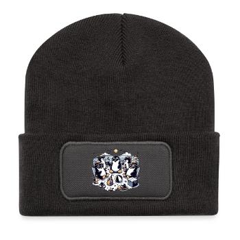 Célébration des manchots de plage au soleil - Beanie recyclé à patch - charbon - Devant
