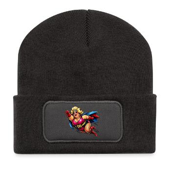 Superheroine Retro Glam Poppig - Recycled Patch Beanie - dark grey - Front