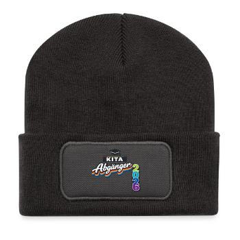 Einschulung Kita Abgänger 2026 Schulkind - Recycelte Patch Beanie - Dunkelgrau - Vorne