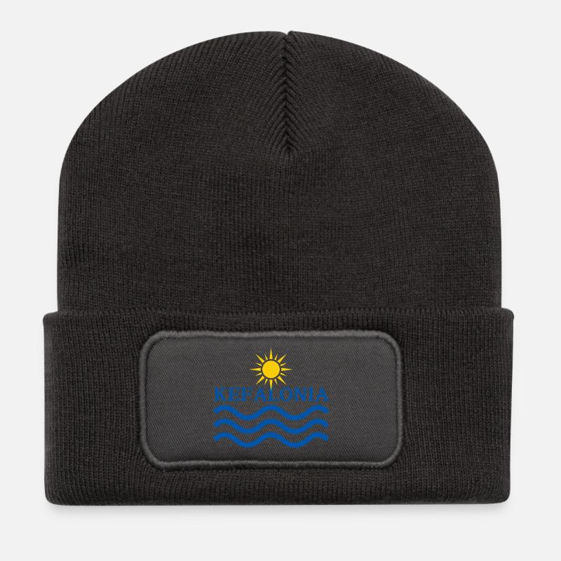 Kefalonia Sun Waves  - Recycled Patch Beanie - dark grey