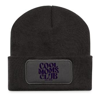 Mama 2026 Geschenk - Coole Mama Geschenkidee - Recycelte Patch Beanie - Dunkelgrau - Vorne
