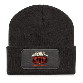 Zombie Apokalypse Team Survival Humor - Recycelte Patch Beanie - Dunkelgrau - Vorne