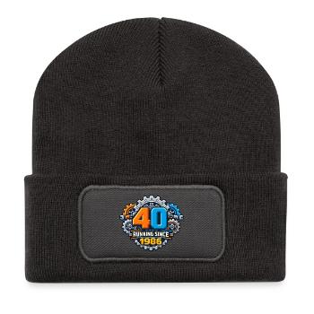 40 years of running since 1986 - Recycled Patch Beanie - dark grey - Front