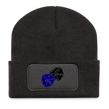 Blue Cube Minimal Design - Recycled Patch Beanie - dark grey - Front