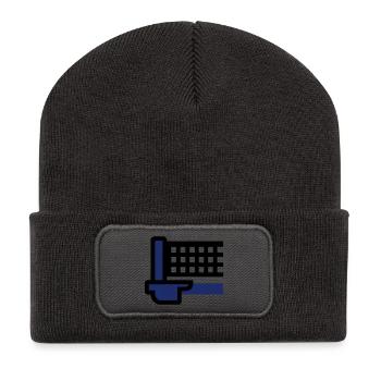 Tischtennisnetz Tischtennisturnier Tischtennis - Recycelte Patch Beanie - Dunkelgrau - Vorne