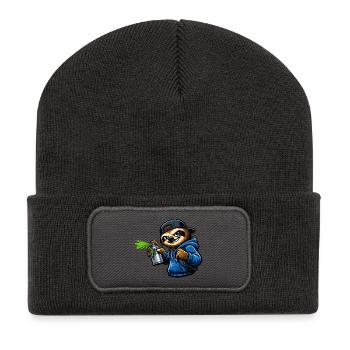 Graffiti de paresseux qui pulvérise - Beanie recyclé à patch - charbon - Devant