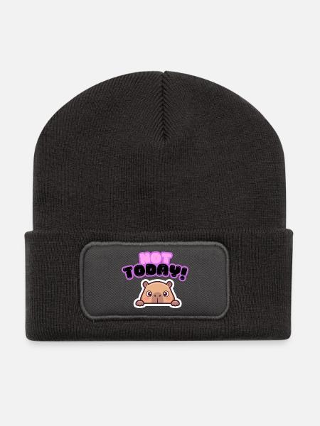 Heute nicht - Recycelte Patch Beanie - Dunkelgrau