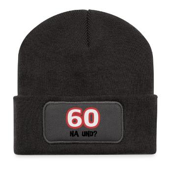 The 60th A shirt "60 what?" Birthday - Recycled Patch Beanie - dark grey - Front