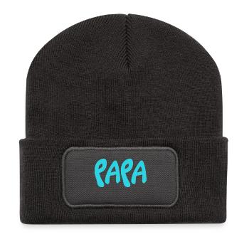 FATHER'S DAY. HAPPY FATHER'S DAY. DAD. HAPPY BIRTHDAY. - Recycled Patch Beanie - dark grey - Front